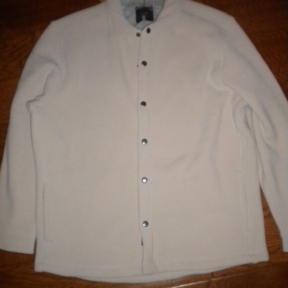 Copper Oak Mens Size Large Ivory Snap Lined Shacket Shirt NWT - Picture 2 of 4